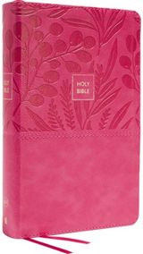 KJV Holy Bible: Large Print Single-Column with 43,000 End-of-Verse Cross References, Pink Leathersoft, Personal Size, Red Letter