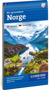 Car and tourist map Norway (Norge): 1:1 Million scale 1:1 Million scale