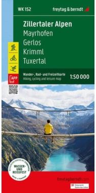 Zillertal Alps, hiking, cycling and leisure map