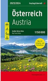 Austria Big Travel Atlas 1:150,000 Hardback: with camping and caravanning with Camping and Caravanning 1:150,000