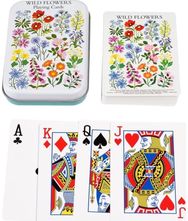 Playing cards in a tin - Wild Flowers