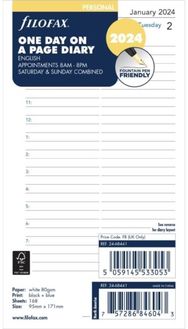 Filofax Personal day per page appointments Diary 2024