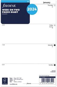 Filofax A5 week on two pages English 2024 diary