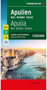 Apulia : Bari, Road and Leisure Map