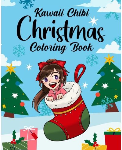 Kawaii Chibi Christmas Coloring Book for Kids and Adults, Japanese Manga Lover, Anime Cute Style