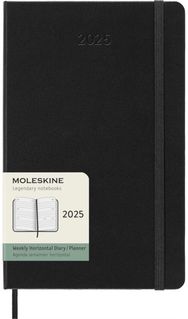 Moleskine 2025 12-Month Weekly Horizontal Large Hardcover Notebook: Black