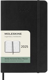 Moleskine 2025 12-Month Weekly Horizontal Pocket Softcover Notebook: Black