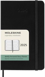 Moleskine 2025 12-Month Weekly Horizontal Pocket Hardcover Notebook: Black
