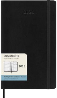 Moleskine 2025 12-Month Monthly Large Softcover Notebook: Black