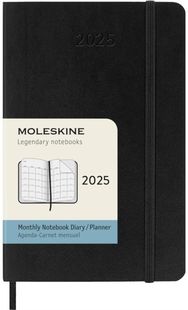 Moleskine 2025 12-Month Monthly Pocket Softcover Notebook: Black