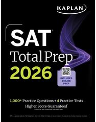 SAT Total Prep 2026: Includes 4 Full Length Practice Tests, 1,100+ Practice Questions + 1 Year Access to Online Quizzes and Vide