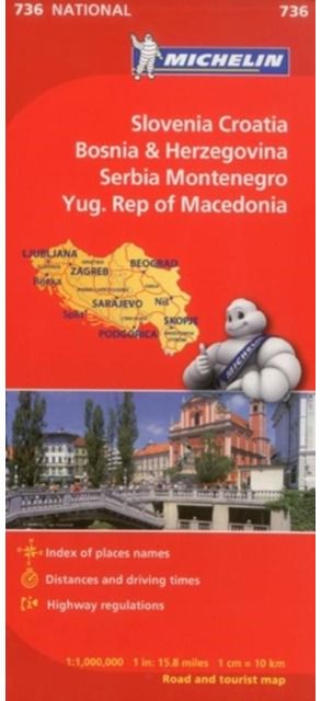 Slovenia, Croatia, Bosnia - Michelin National Map 736