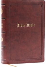NKJV Bible: Personal Size Giant Print, Brown Leathersoft, Holy Bible, Red Letter, Comfort Print: New King James Version