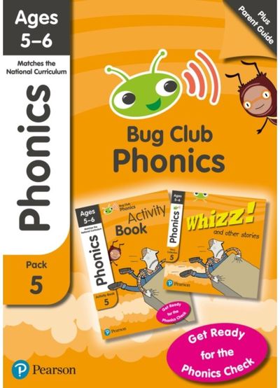 Bug Club Phonics Learn at Home Pack 5, Phonics Sets 13-26 for ages 5-6 (Six stories + Parent Guide + Activity Book)
