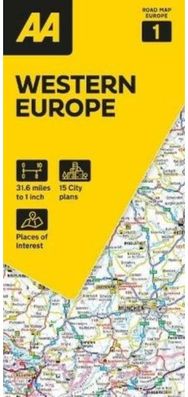 AA Road Map Western Europe