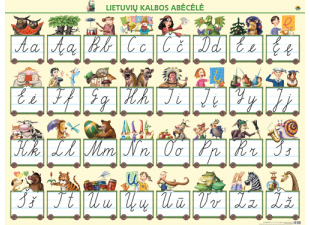  - Plakatas Lietuvių kalbos abėcėlė 110*87cm, laminuotas - 000000000004139585