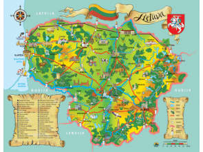  - Lietuva. Žemėlapis vaikams, 110x87 cm, laminuotas - 000000000004139698