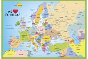 - Žemėlapis - atvirlaiškis. Aš myliu Europą! - 000000000004141571