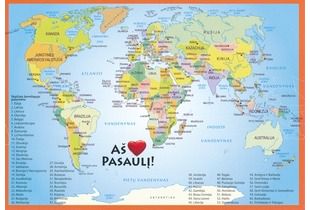 - Žemėlapis - atvirlaiškis. Aš myliu Pasaulį! - 000000000004141572