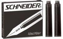 Kapsulės SCHNEIDER, trumpos, juodas rašalas, 6 vnt.