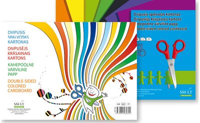 Dvipusis spalvotas popierius SM-LT, A4, 80 gsm, 8 l., 8 spalvos