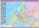 Europos politinis žemėlapis. 110x74 cm, laminuotas