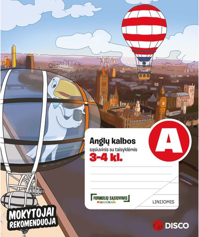 Formulių sąsiuvinis DISCO Anglų k., A5, 3-4 kl., 14 l., linijomis