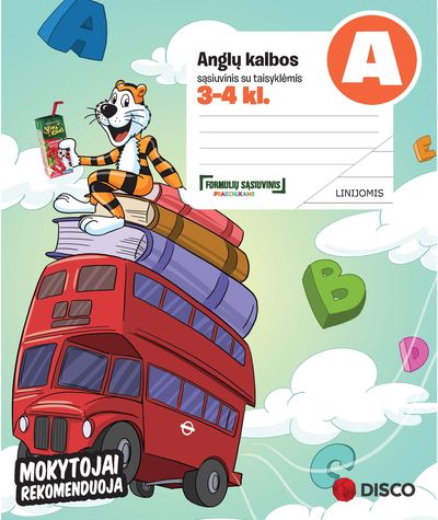 Formulių sąsiuvinis DISCO Anglų k., A5, 3-4 kl., 14 l., linijomis