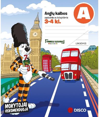 Formulių sąsiuvinis DISCO Anglų k., A5, 3-4 kl., 14 l., linijomis