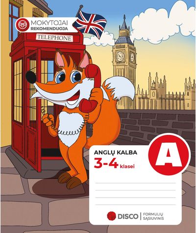 Formulių sąsiuvinis DISCO Anglų k., A5, 3-4 kl., 14 l., linijomis
