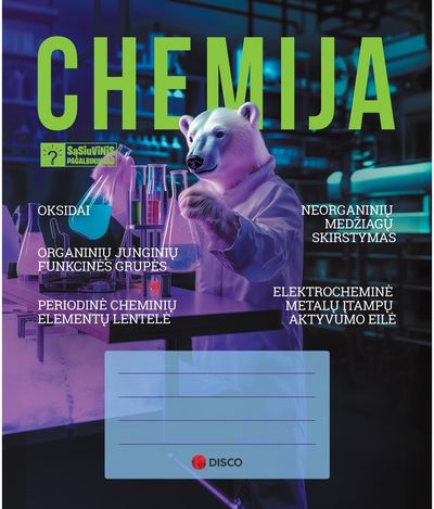 Sąsiuvinis pagalbininkas DISCO Chemija, A5, 32 l., langeliais
