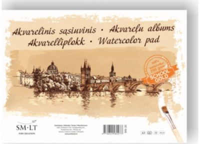 Akvarelinis sąsiuvinis SM-LT Gold, A3, 200 gsm, 10 l.