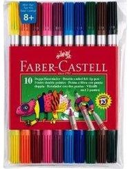 Flomasteriai Faber-Castell dvipusiai, 10 spalvų
