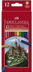 Spalvoti pieštukai Faber-Castell CASTLE su drožtuku, 12 sp.