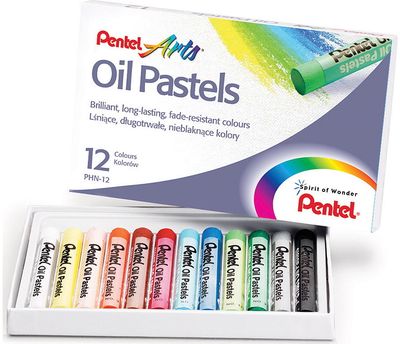Aliejinės kreidelės PENTEL ARTS, 12 spalvų