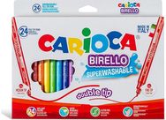 Flomasteriai CARIOCA Universal BIRELLO, dvipusiai, 24 spalvos