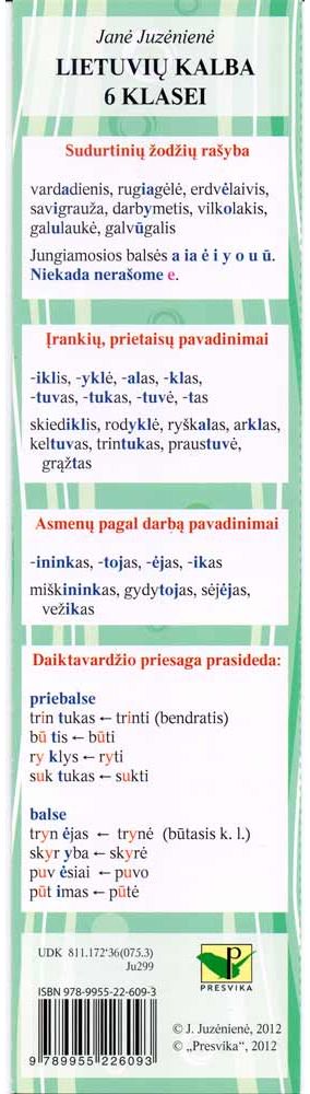 Paruoštukas. Lietuvių k. 6 kl.