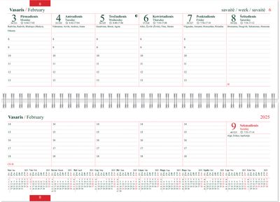 Stalinis kalendorius MEMO PVC 2025, juodas