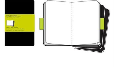 Knygelė užrašams MOLESKINE Cahier, juodas viršelis, 13x21cm, 64 balti lapai, 3 v nt.