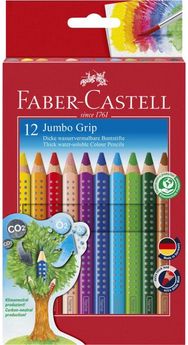 Akvareliniai pieštukai Faber-Castell GRIP, Jumbo, 12 sp.