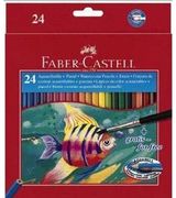 Akvareliniai pieštukai Faber-Castell FISH su teptuku, 24 sp.