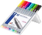Rašiklių rinkinys Fineliner STAEDTLER Triplus Brilliant Colors, 0,3 mm, 10 spalv