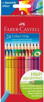 Spalvoti pieštukai Faber-Castell GRIP su akvarelės efektu, 24 sp.