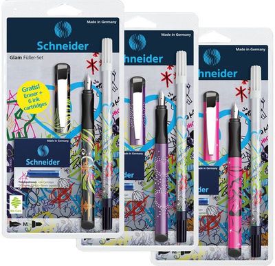 Rinkinys SCHNEIDER: plunksnakotis GLAM+Corry+6 rašalo kapsulės