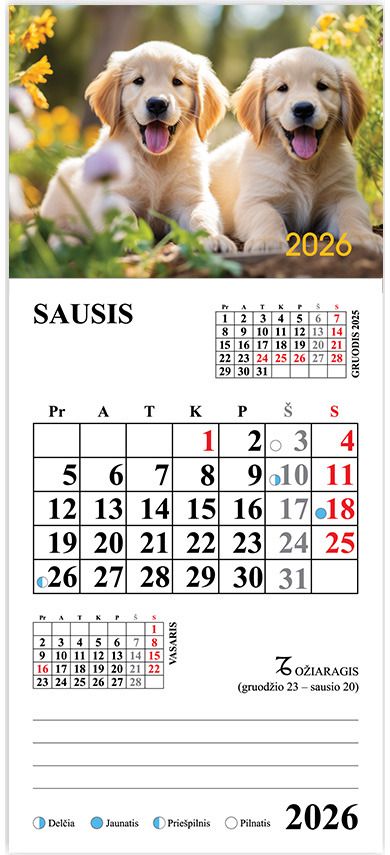 Kalendorius magnetinis 2026