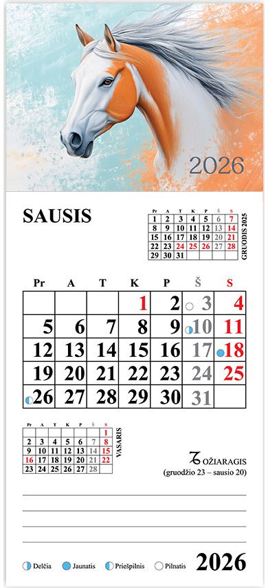 Kalendorius magnetinis 2026