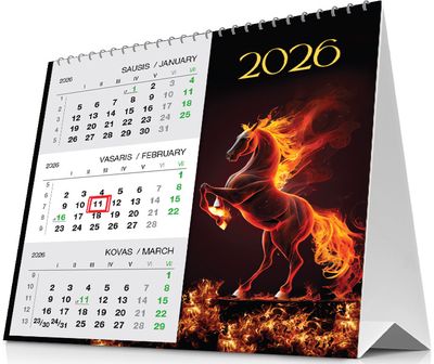 Pastatomas trijų mėn. kalendorius 2026