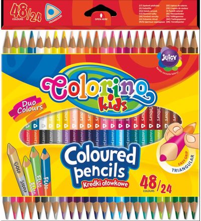 Spalvoti pieštukai COLORINO KIDS, 24 vnt., 48 spalvos