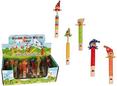 Medinis švilpukas CLOWN, 12 cm., įv. rūšys