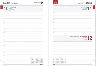 Darbo knyga B6 KANCLER 2025, puslapis dienai juoda